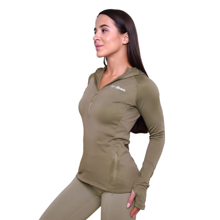 Dámská běžecká mikina 1/2 Zip Pulse Vetiver - GymBeam M