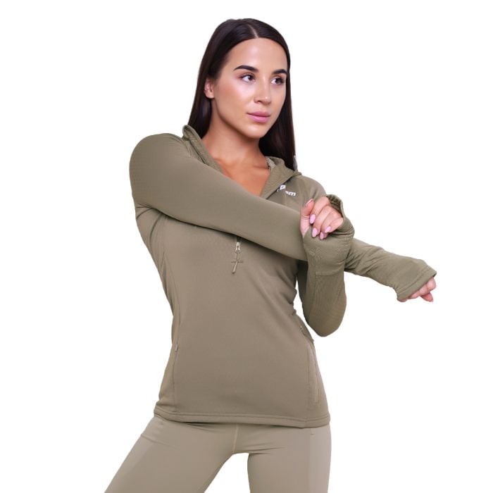 Dámská běžecká mikina 1/2 Zip Pulse Vetiver - GymBeam M
