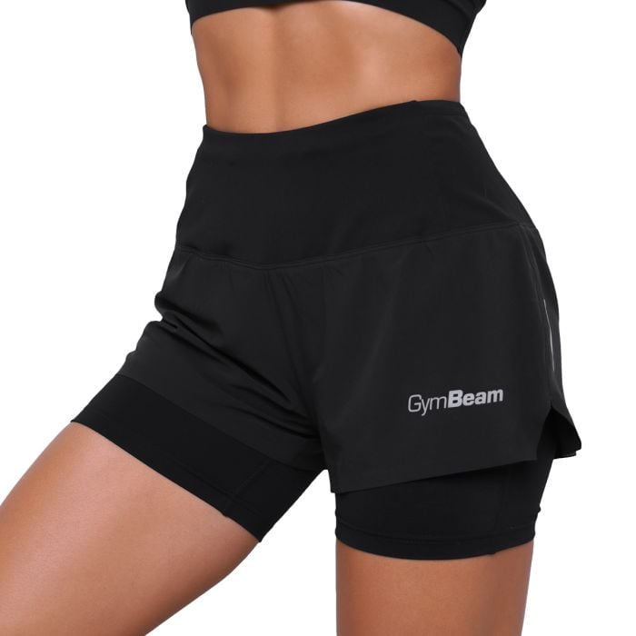 Dámské běžecké šortky 2in1 Pulse Black - GymBeam M