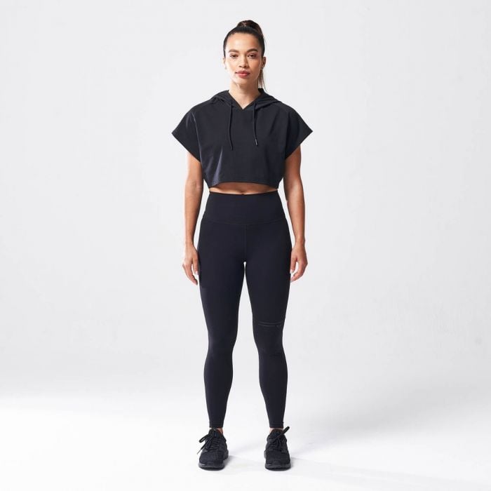 Dámské tričko Vented Crop Hoodie Black - SQUATWOLF L