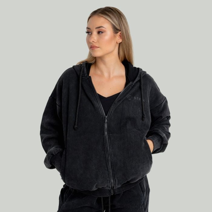 Dámská mikina Zip Washed Black - STRIX M