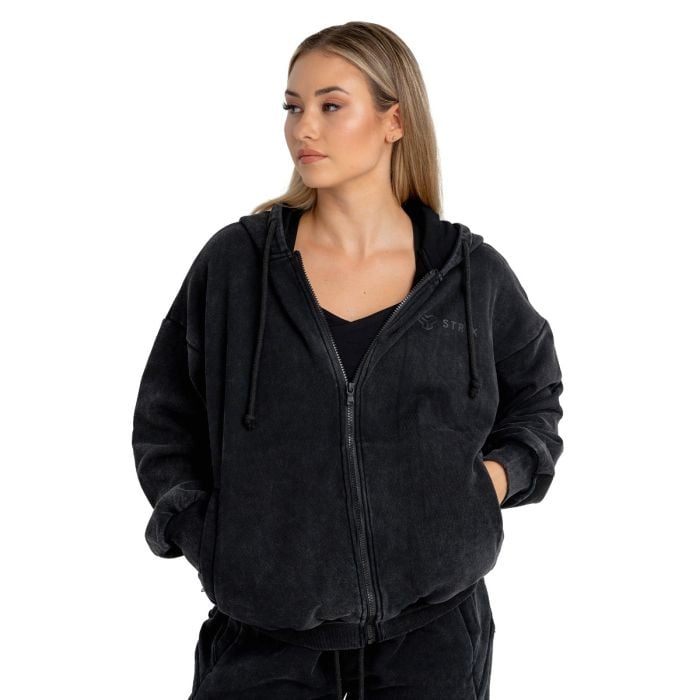 Dámská mikina Zip Washed Black - STRIX M