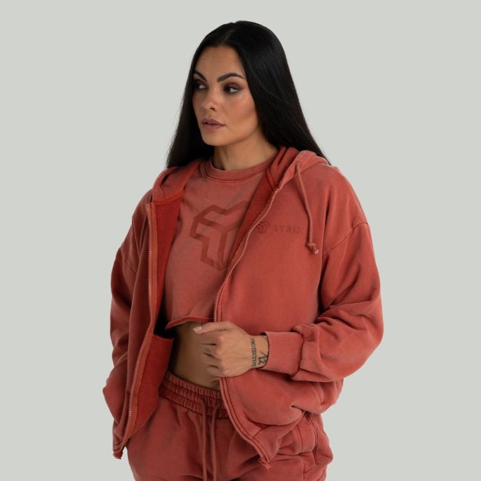 Dámska mikina Zip Washed Terra - STRIX L