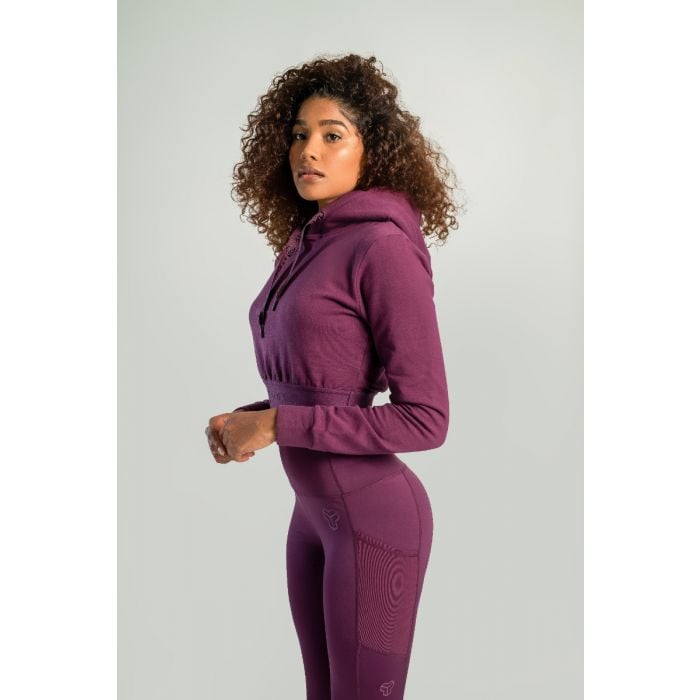 Dámská mikina Essential Cropped Hoodie Plum - STRIX S