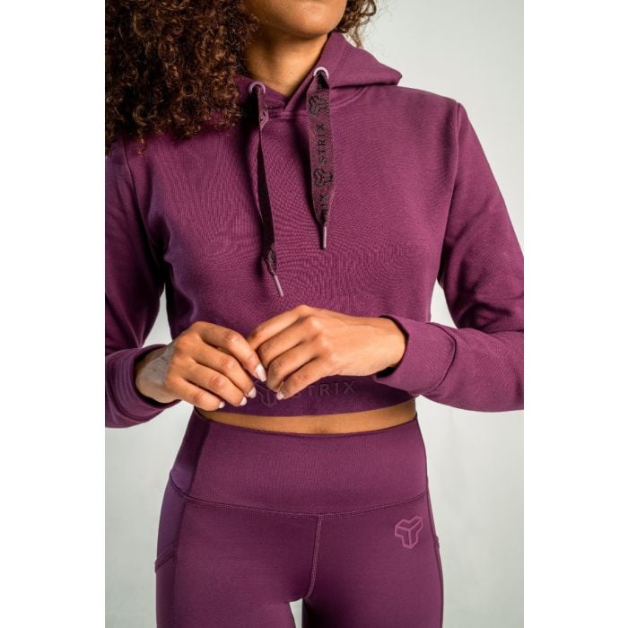 Dámská mikina Essential Cropped Hoodie Plum - STRIX S
