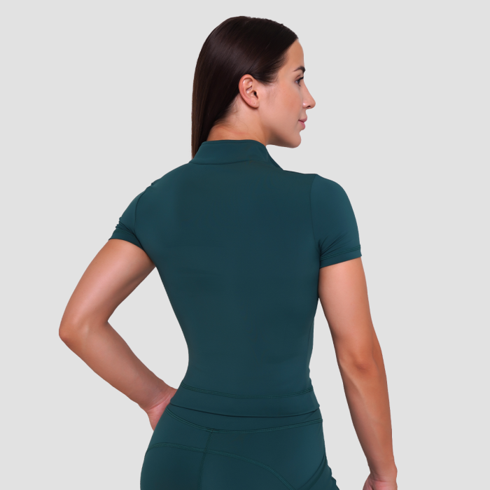 Dámské triko Cropped Ignite Dark Green - GymBeam L