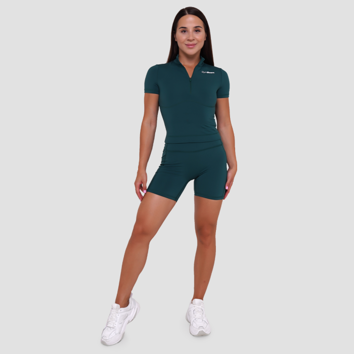 Dámské triko Cropped Ignite Dark Green - GymBeam L