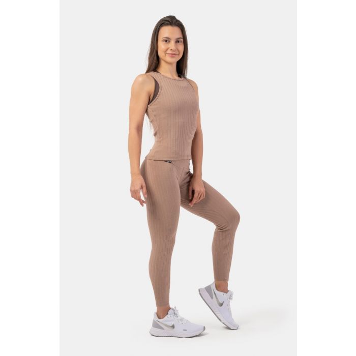 Dámské legíny Sporty Smart Pocket High-Waist Brown - NEBBIA S