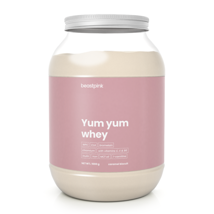 Yum Yum Whey - BeastPink + dárky 1000 g - vanilková zmrzlina