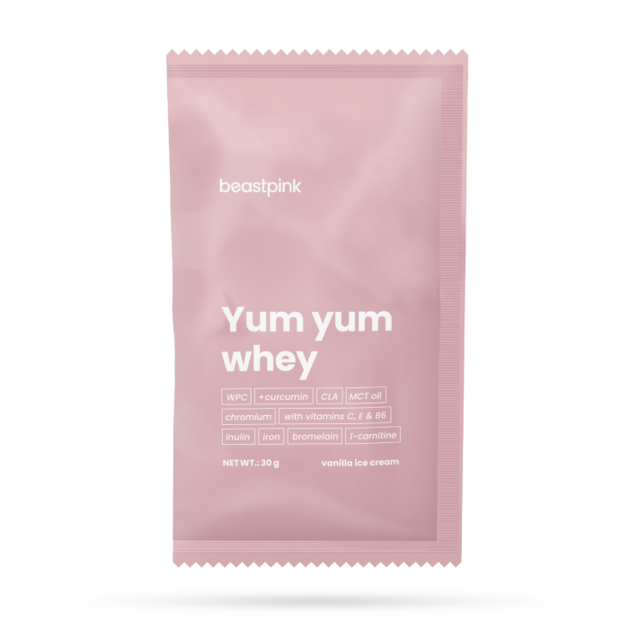 Vzorek proteinu Yum Yum Whey - BeastPink 30 g - vanilková zmrzlina