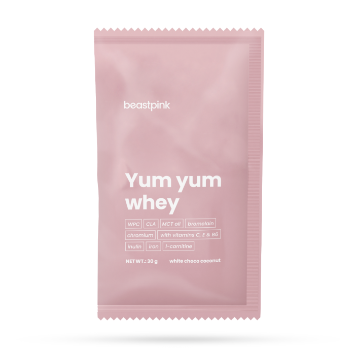 Vzorek proteinu Yum Yum Whey - BeastPink 30 g - vanilková zmrzlina