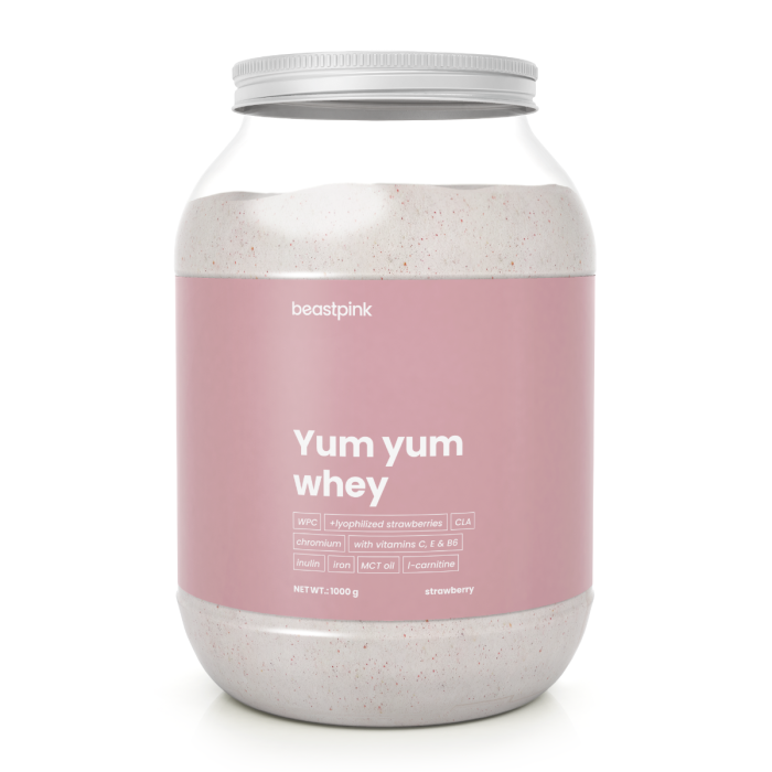 Yum Yum Whey - BeastPink + dárky 1000 g - vanilková zmrzlina