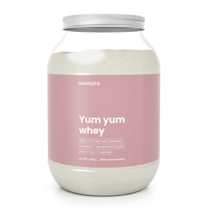 Yum Yum Whey - BeastPink + dárky 1000 g - vanilková zmrzlina