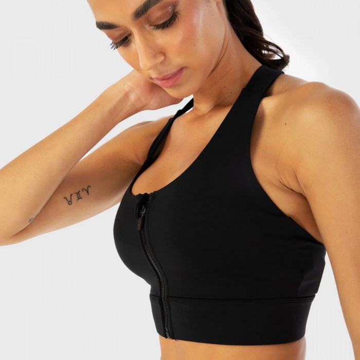 Sportovní podprsenka Zip Up Infinity Black - SQUATWOLF S