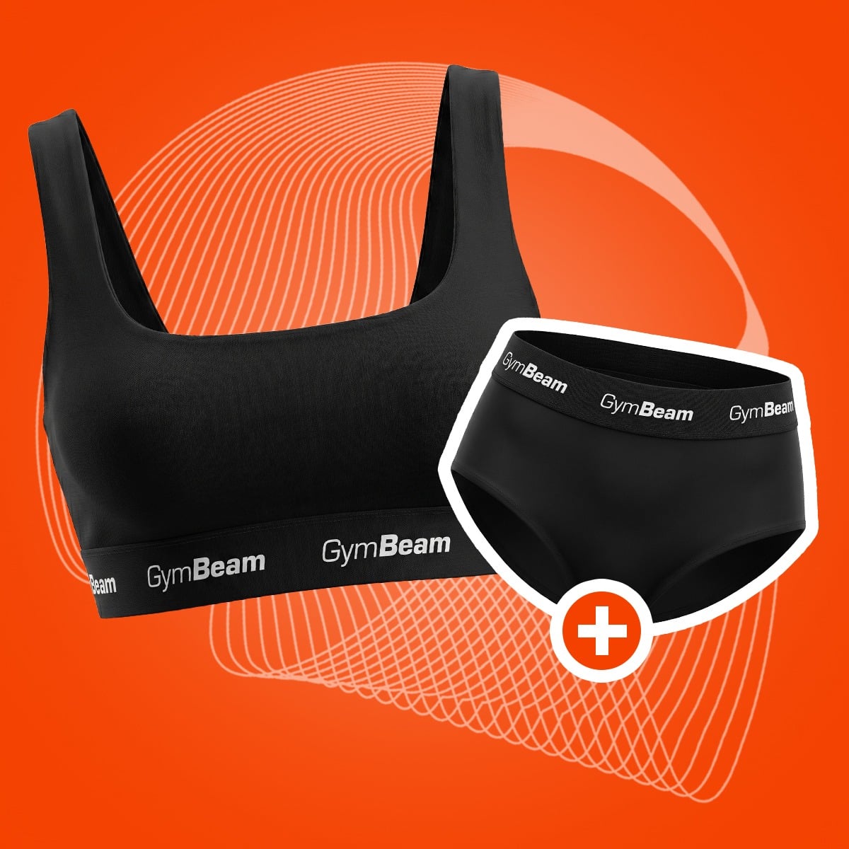 Vrchní díl plavek Sporty Black - GymBeam + dárek