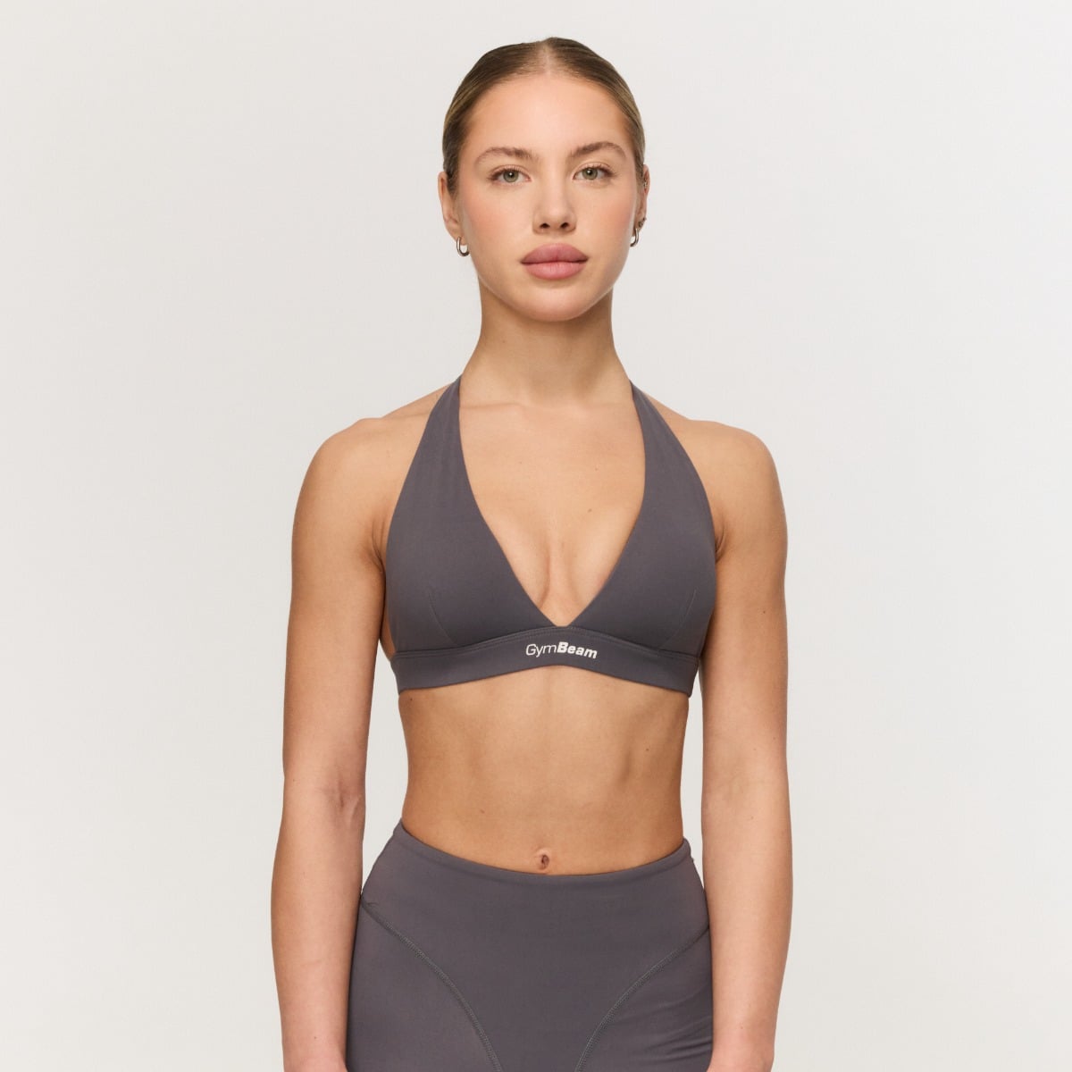 Sportovní podprsenka Halter Fierce Grey - GymBeam