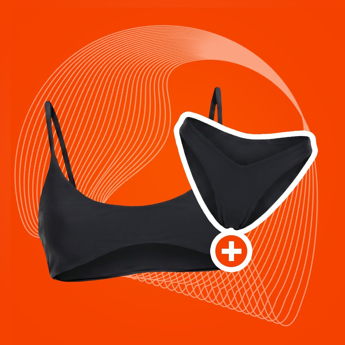 Vrchní díl plavek HAWAII Black - GymBeam + dárek