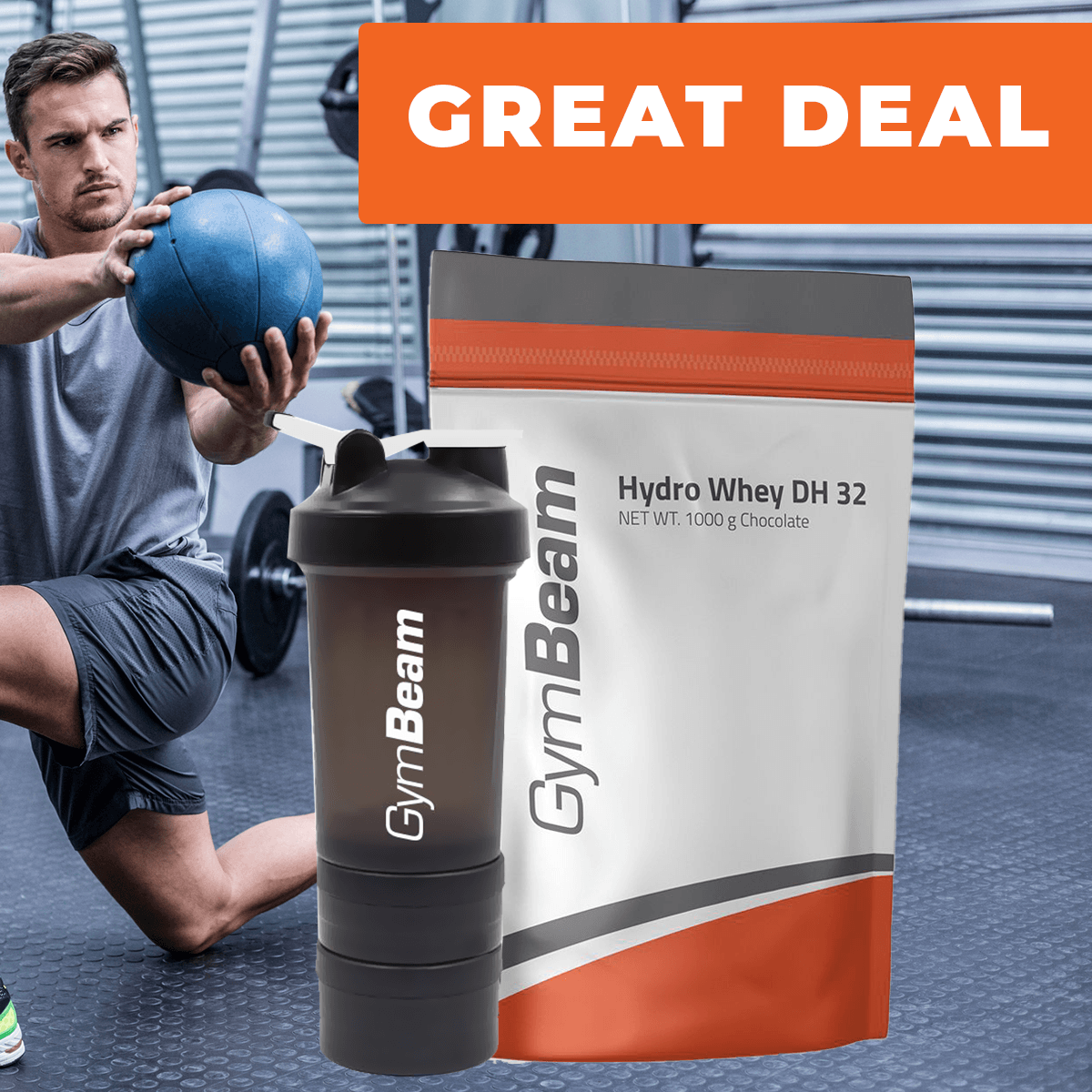 Protein Hydro Whey DH 32 syrovátkový hydrolyzát - GymBeam čokoláda