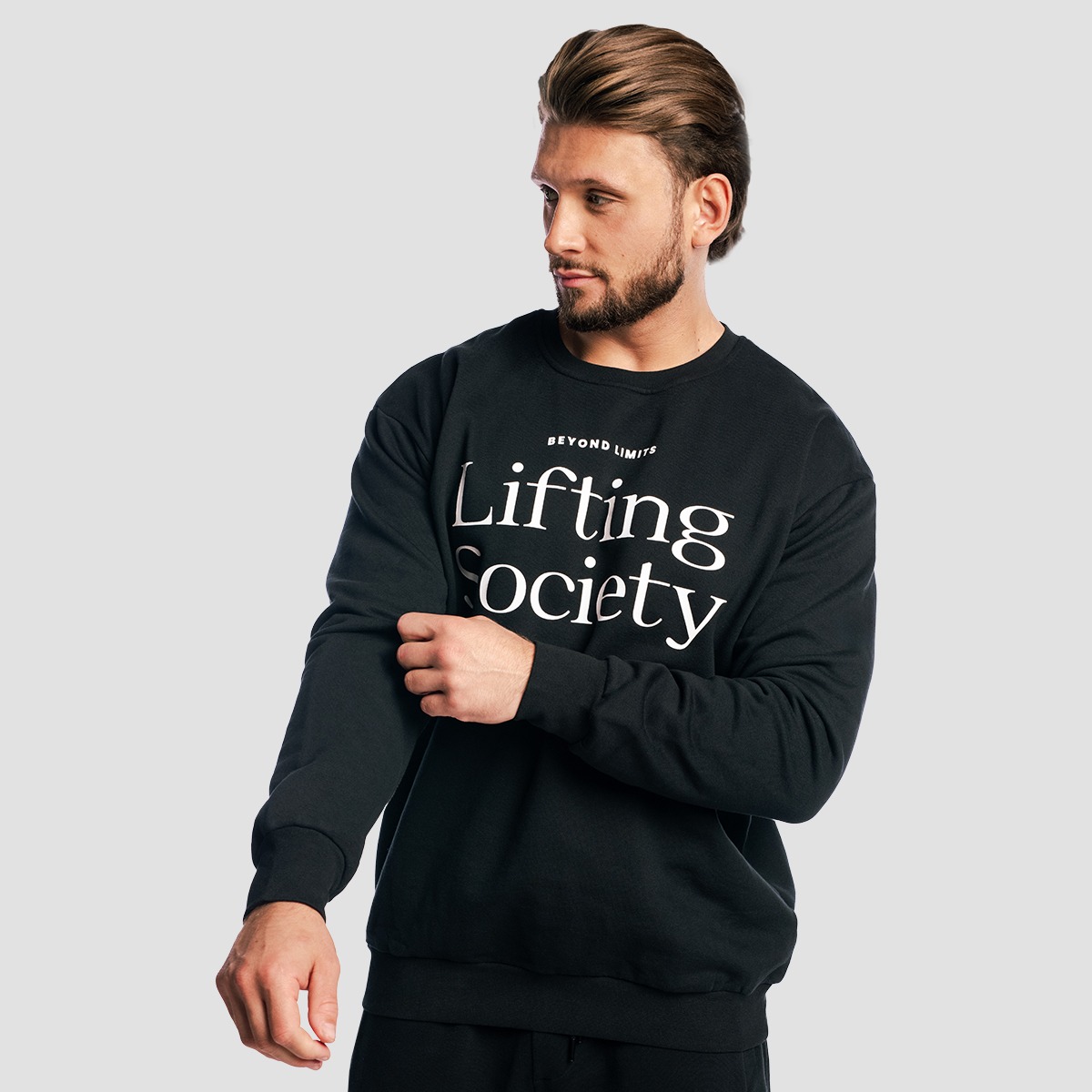 GymBeam Mikina Lifting Society Black (obrázek 5)