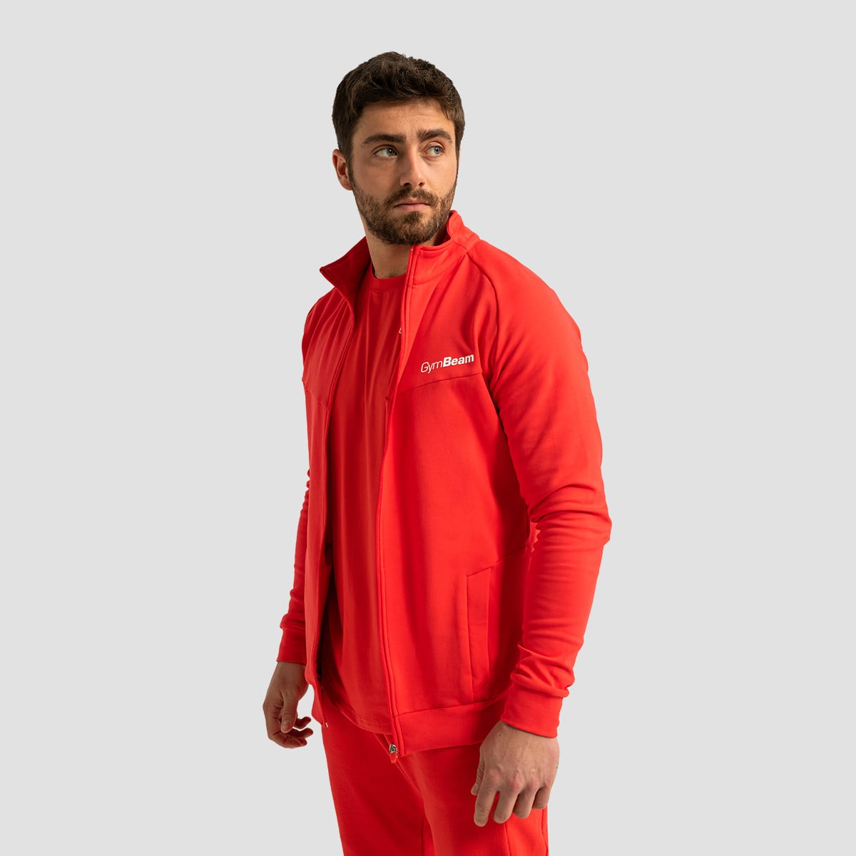 GymBeam Mikina se zipem Limitless Hot Red (obrázek 4)