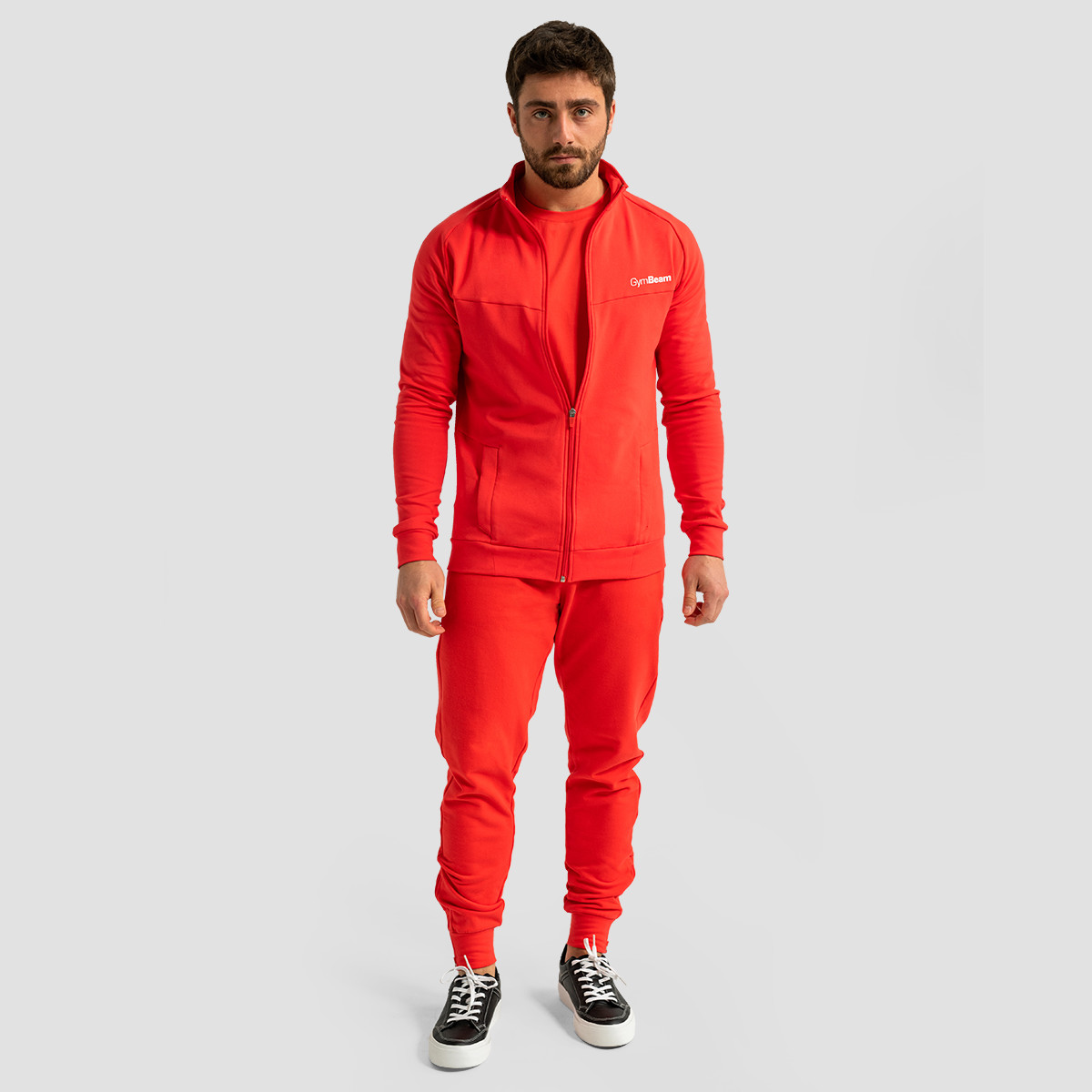 GymBeam Mikina se zipem Limitless Hot Red (obrázek 6)
