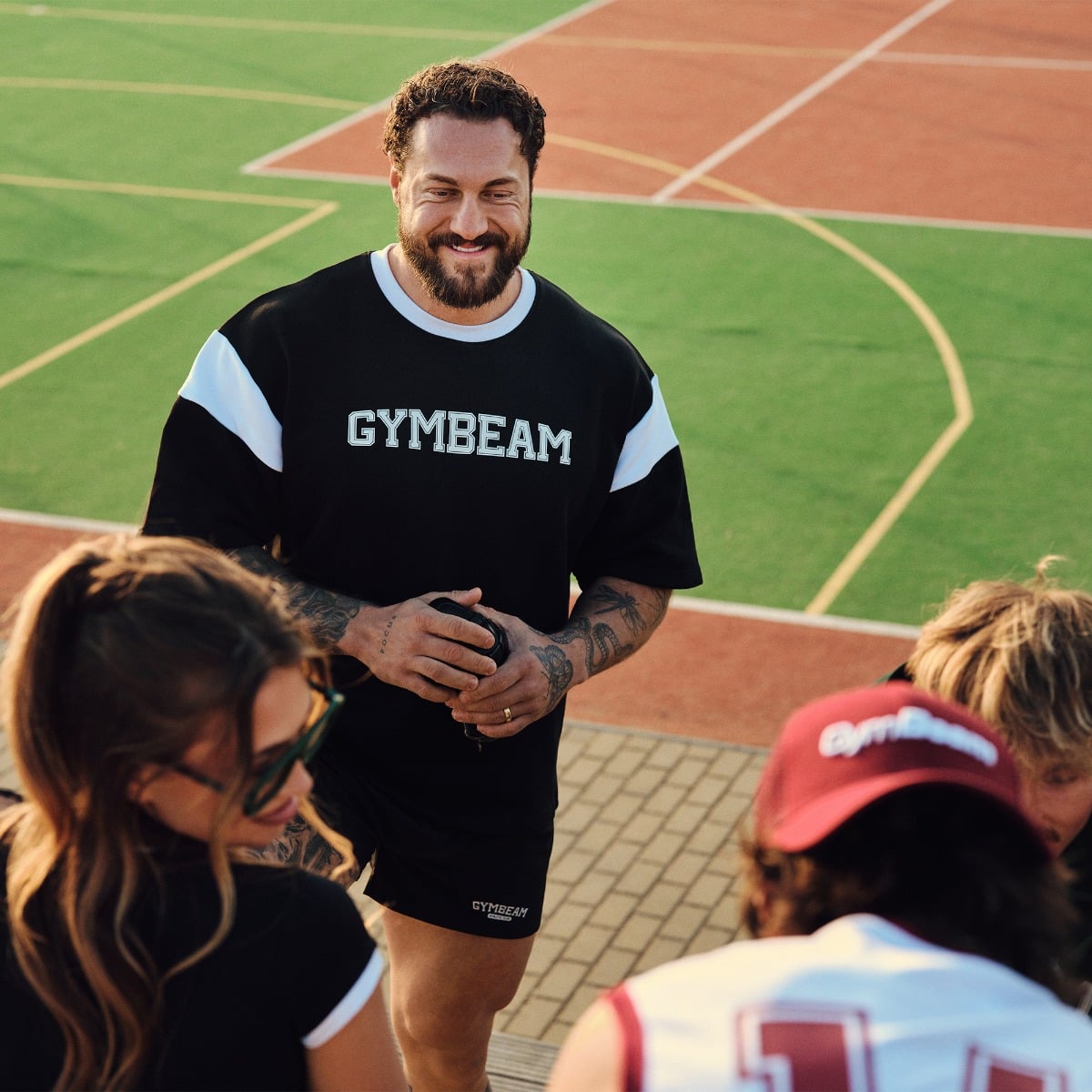 GymBeam Tričko Premium Heavyweight Varsity Black (obrázek 4)