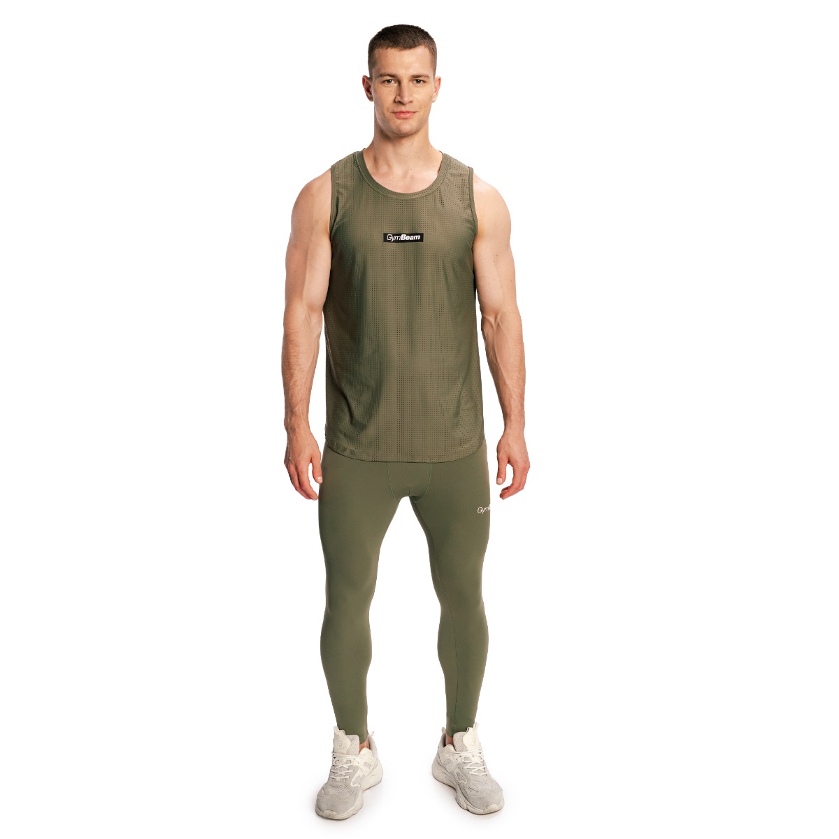 GymBeam Men‘s Combat Leggings Olive Grey (obrázek 9)