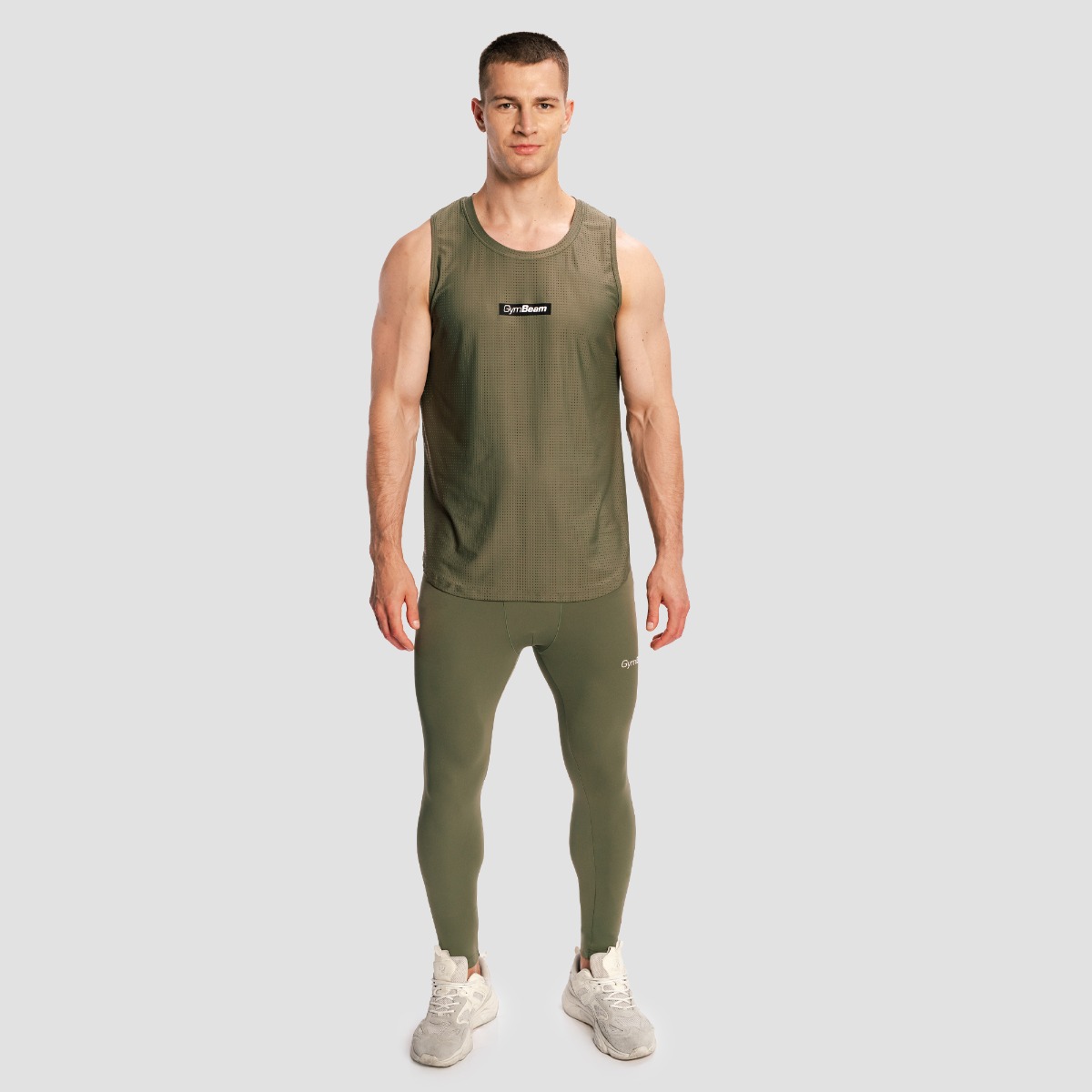 Pánské legíny Combat Olive Grey - GymBeam šedá M