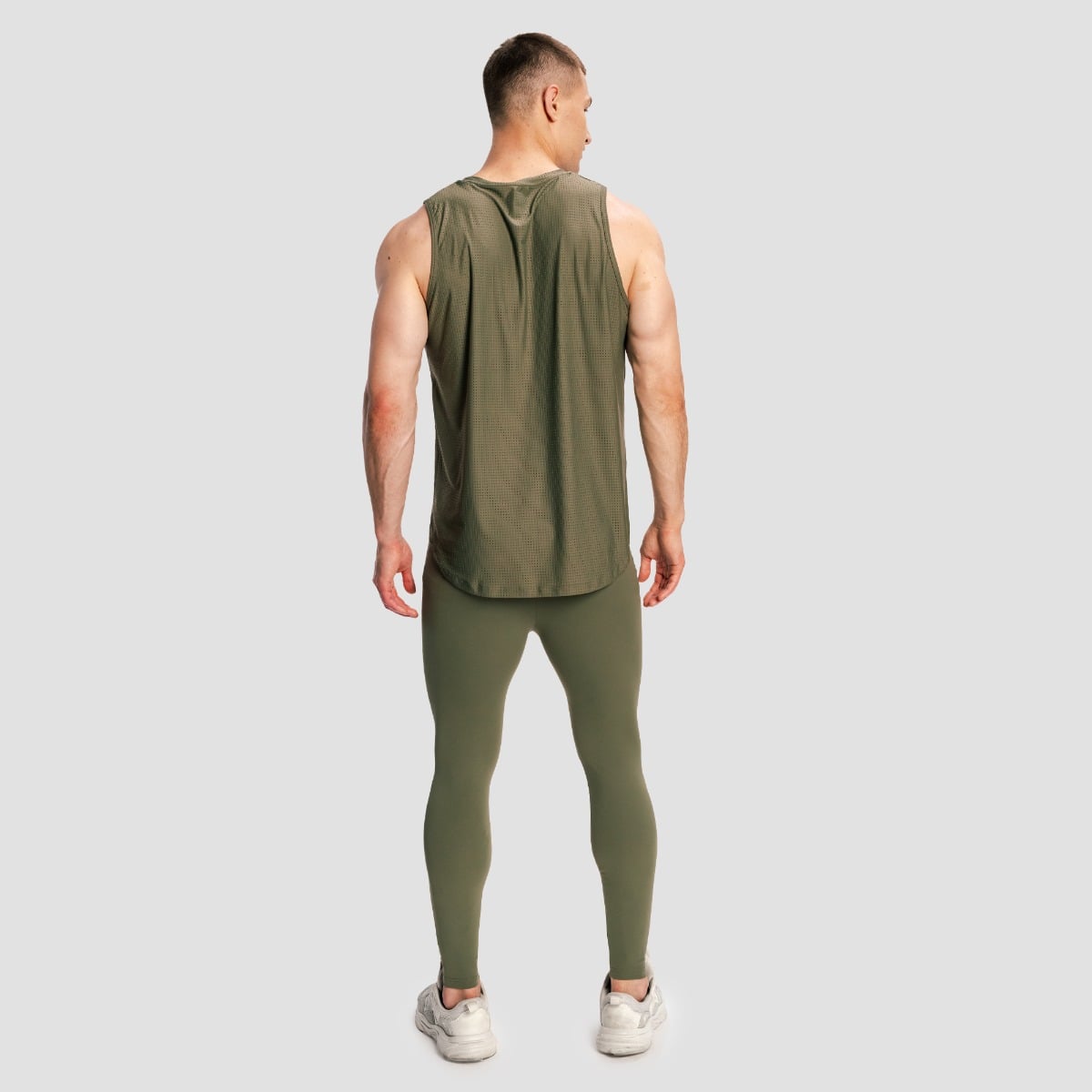 Pánské legíny Combat Olive Grey - GymBeam šedá M