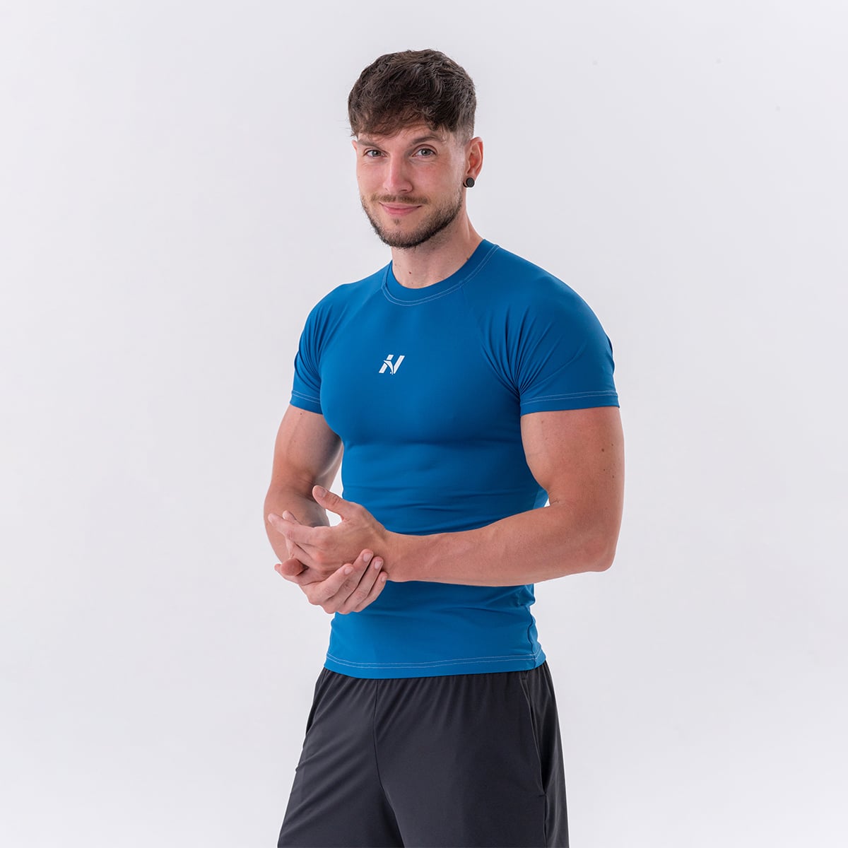 Pánské tričko Slim-fit Blue - NEBBIA
