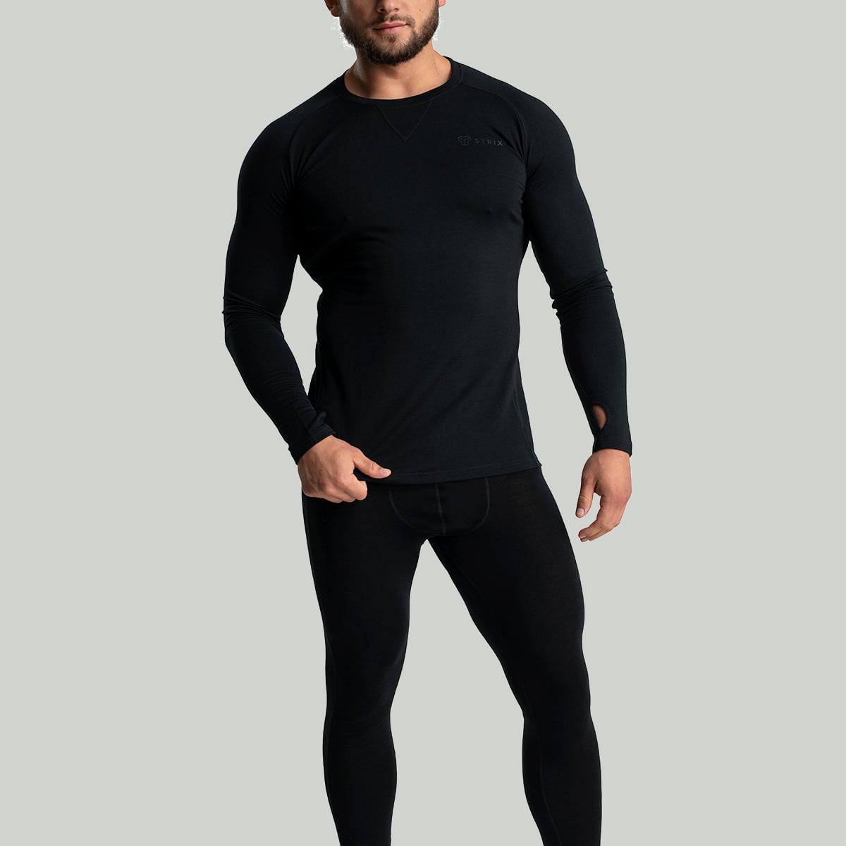 Pánské legíny MERINO I Black - STRIX černá XL