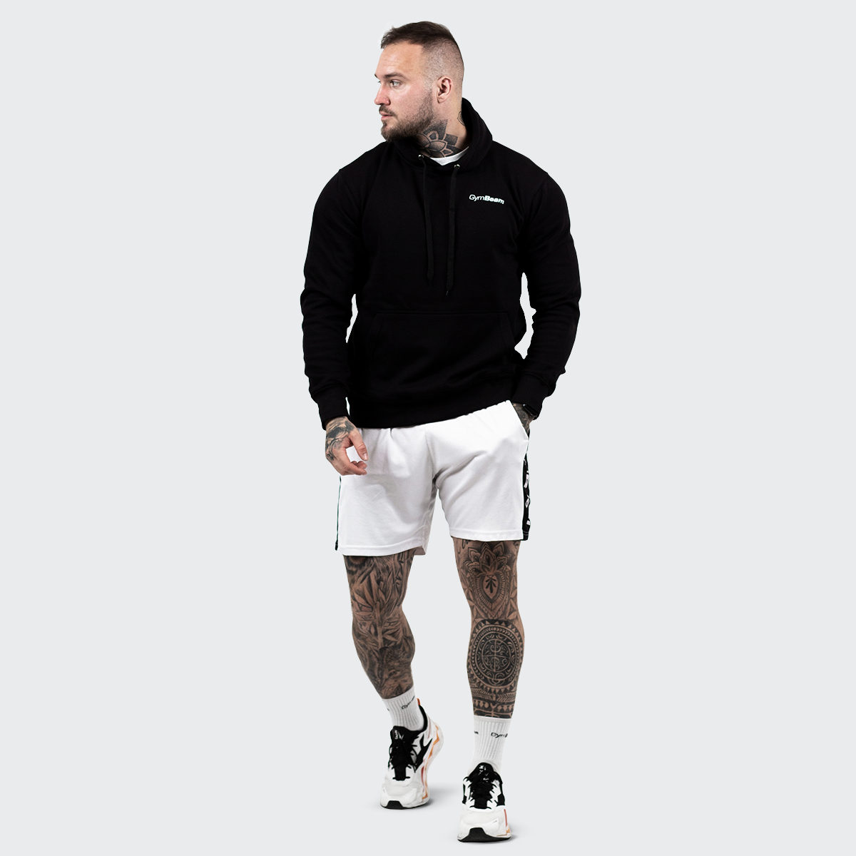 GymBeam Mikina Athlete Black White (obrázek 3)