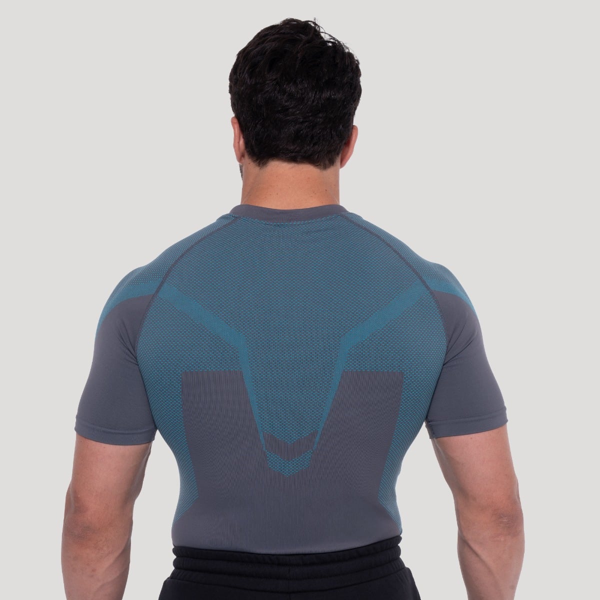 Bezešvé tričko OG1 Grey/Blue - GymBeam