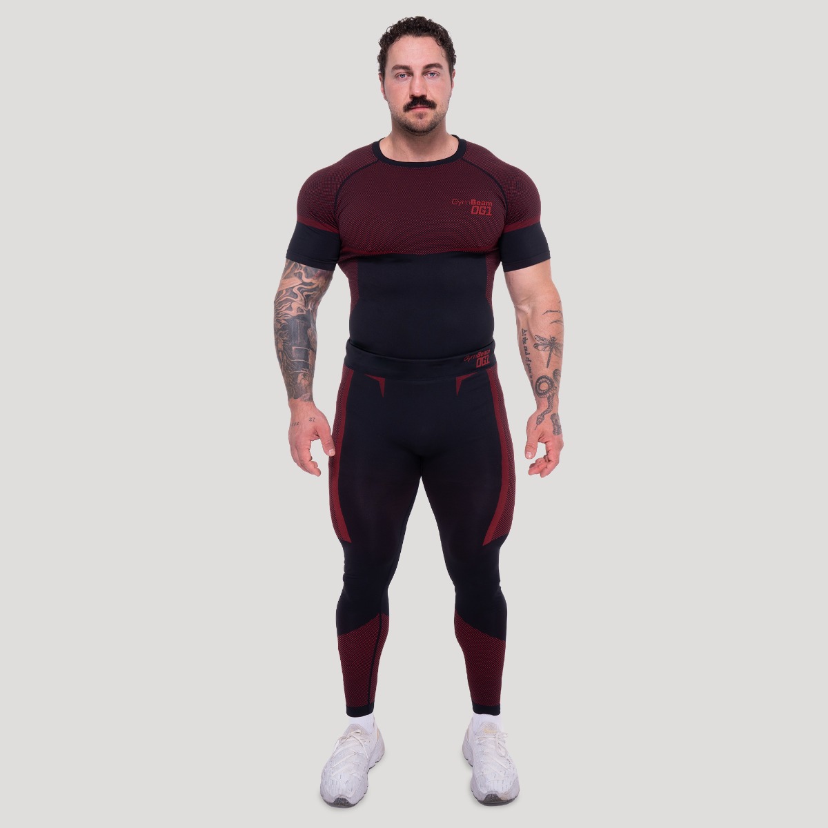 GymBeam Bezešvé legíny OG1 Black/Red - Velikost: L | Barva: čierna | Hmotnost: 0,25 kg | Balení: 82 · záber 6