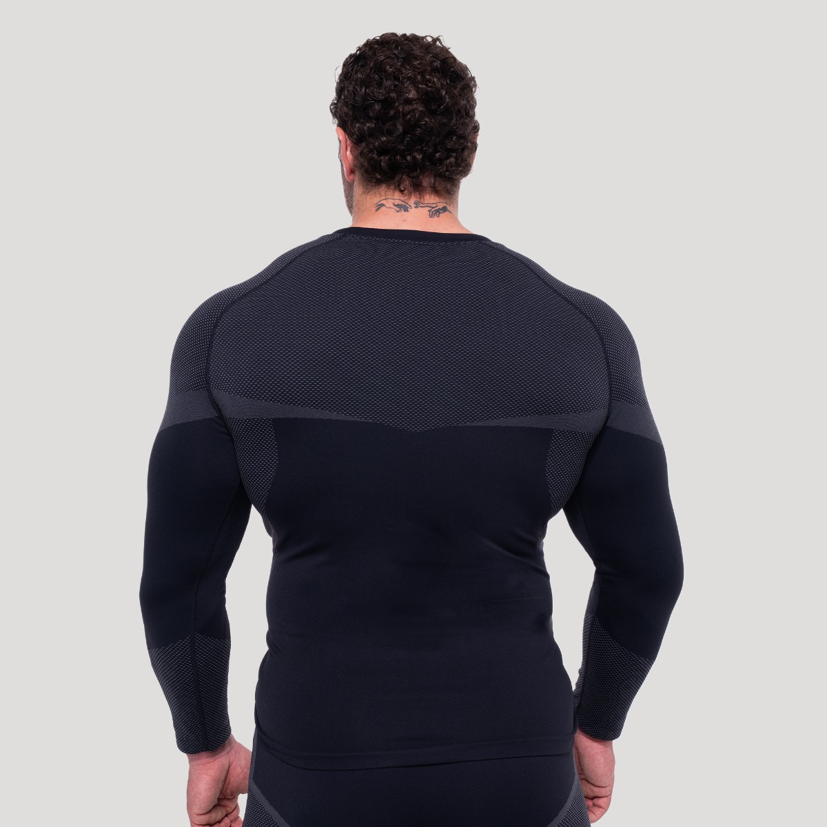 Bezešvé tričko s dlouhým rukávem OG1 Black/Grey - GymBeam