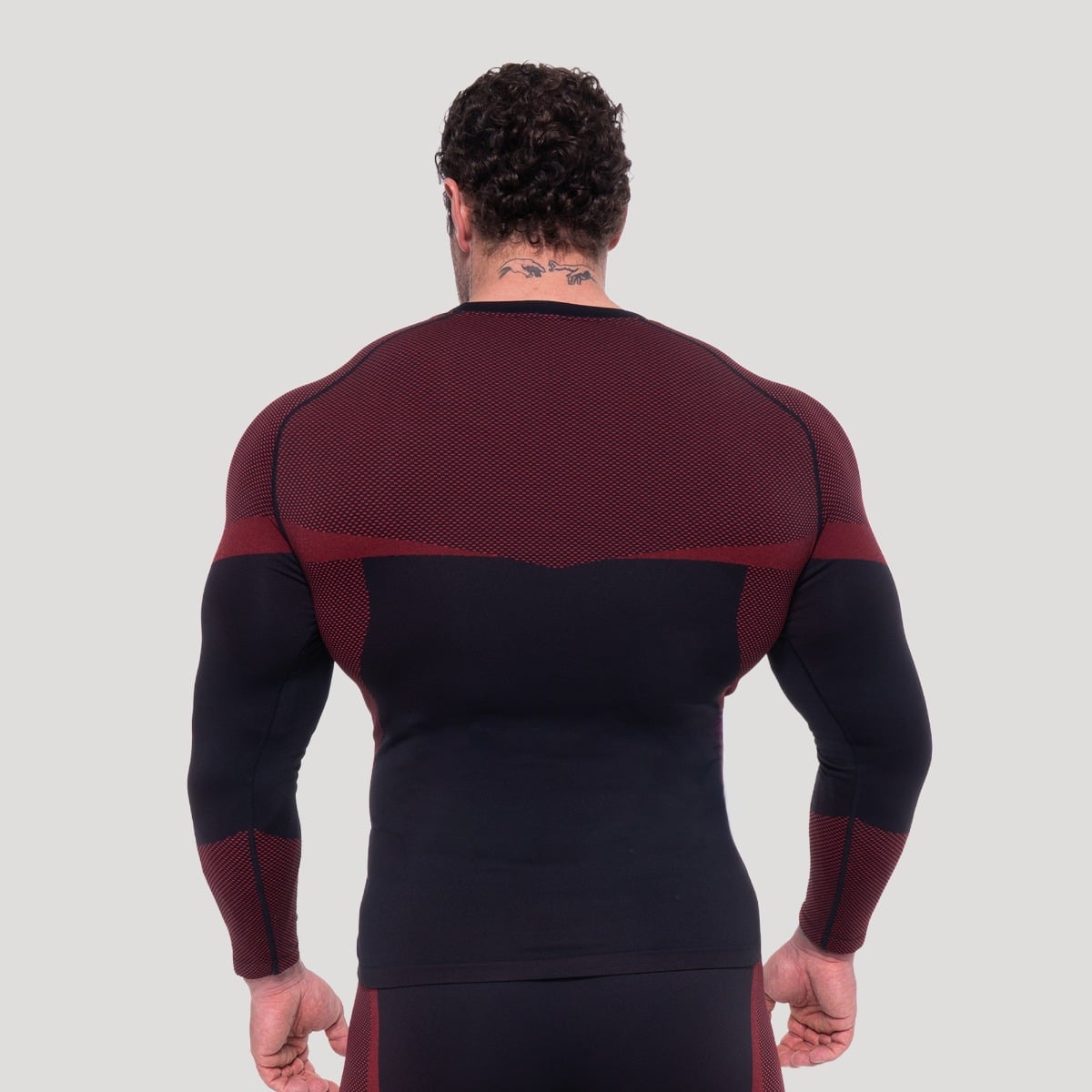 Bezešvé tričko s dlouhým rukávem OG1 Black/Red - GymBeam