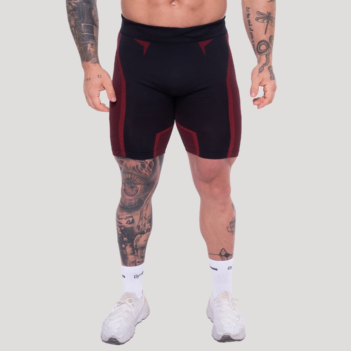 Bezešvé šortky OG1 Black/Red - GymBeam