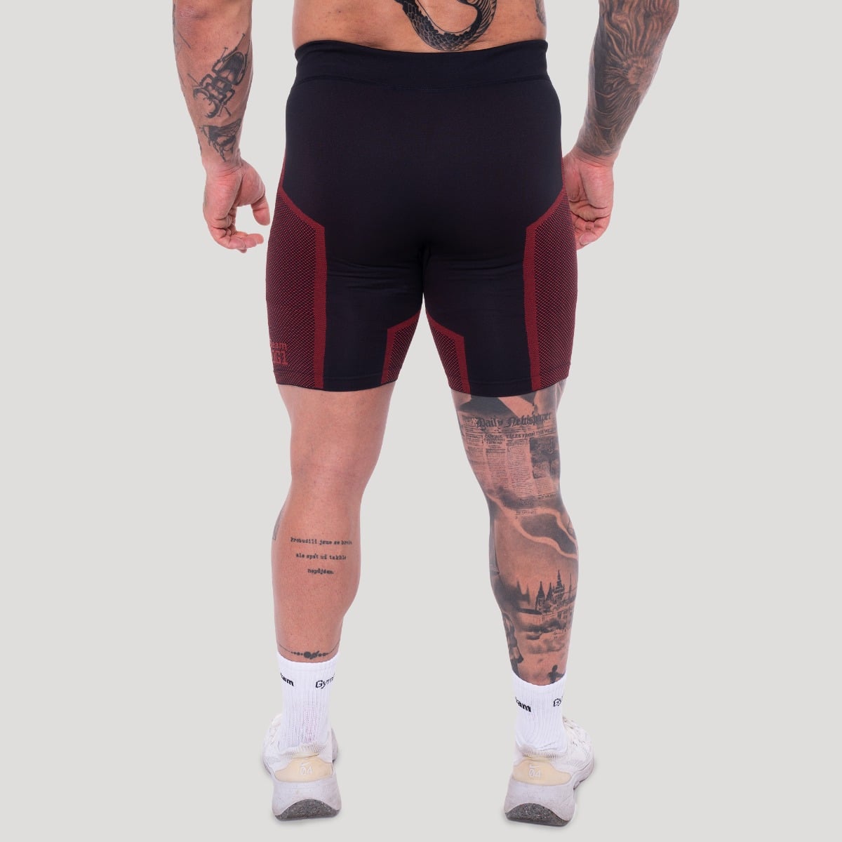 Bezešvé šortky OG1 Black/Red - GymBeam