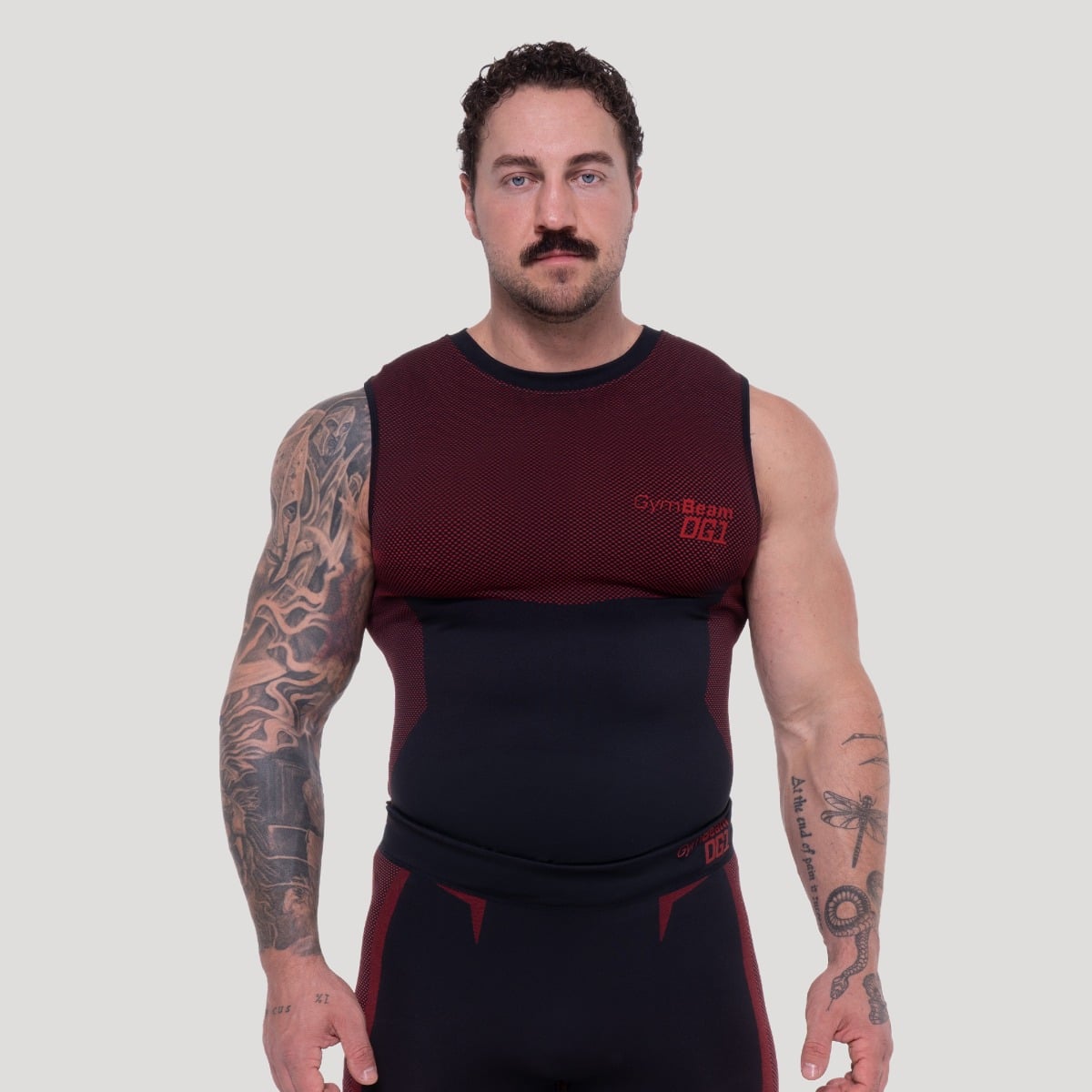 Bezešvé tílko OG1 Black/Red - GymBeam