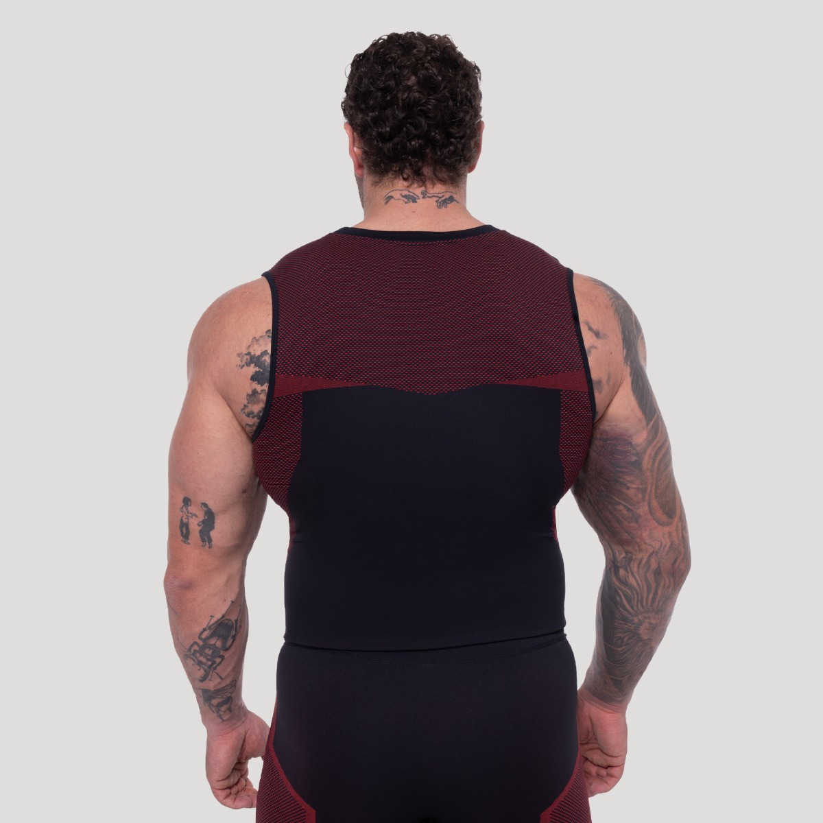 Bezešvé tílko OG1 Black/Red - GymBeam
