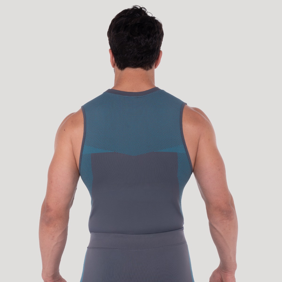 Bezešvé tílko OG1 Grey/Blue - GymBeam