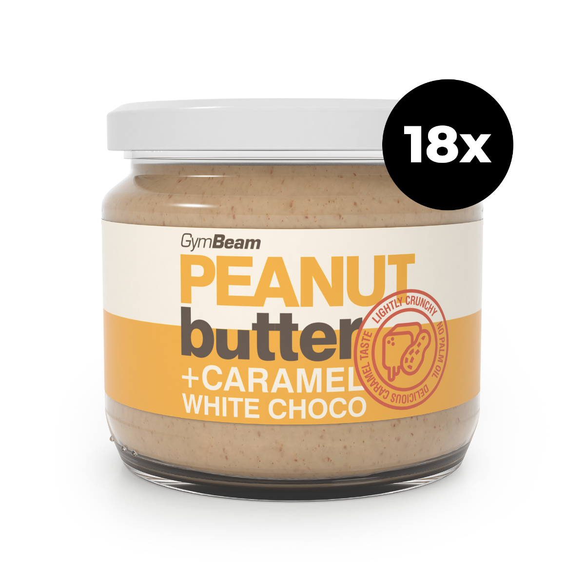 GymBeam Arašídové máslo s karamelovou bílou čokoládou