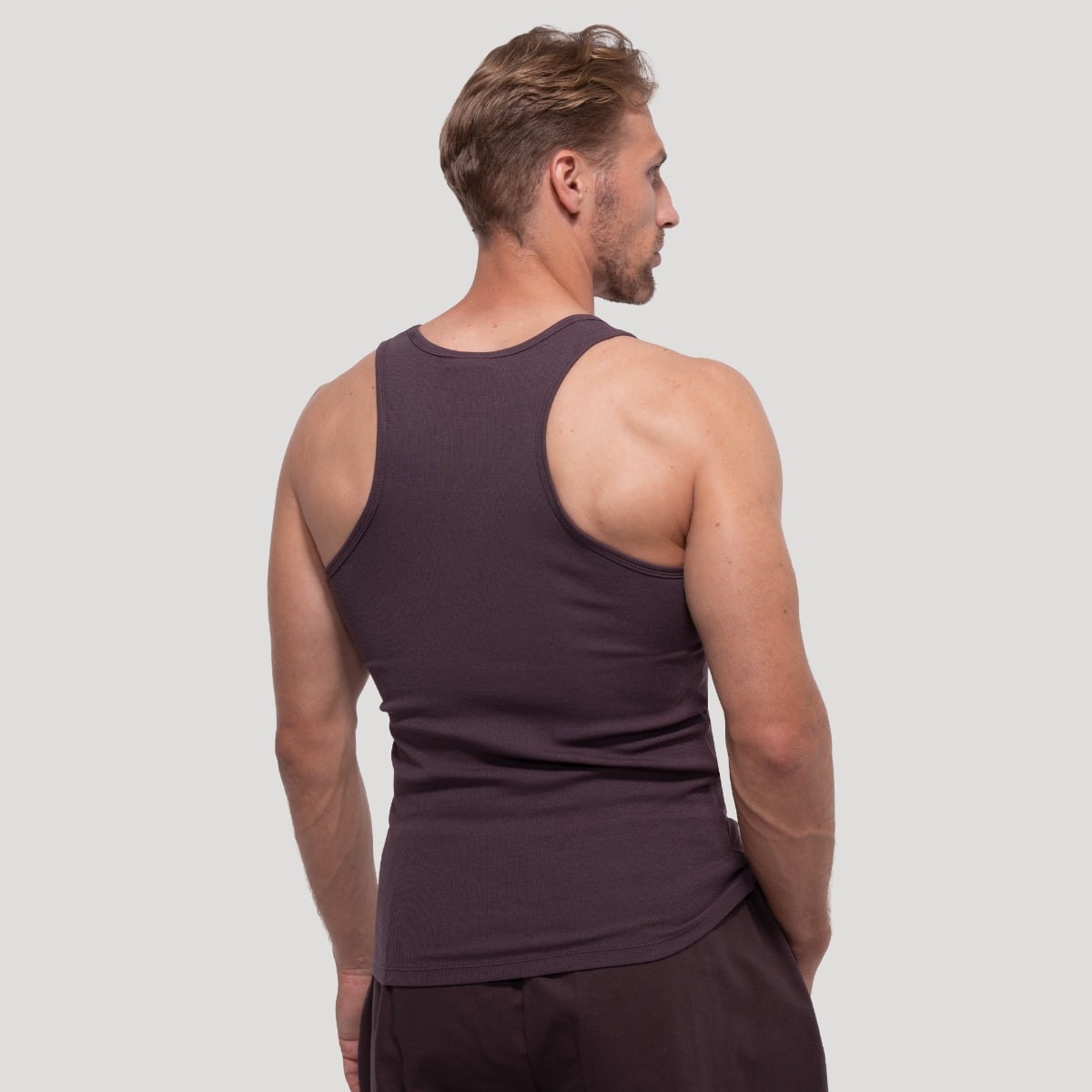 Tílko Persistence Ribbed Brown - GymBeam