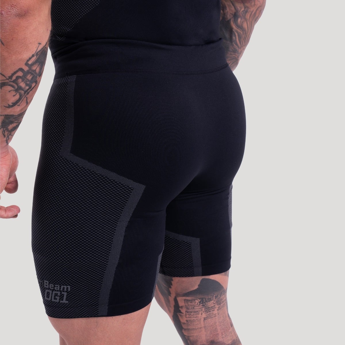 Bezešvé šortky OG1 Black/Grey - GymBeam