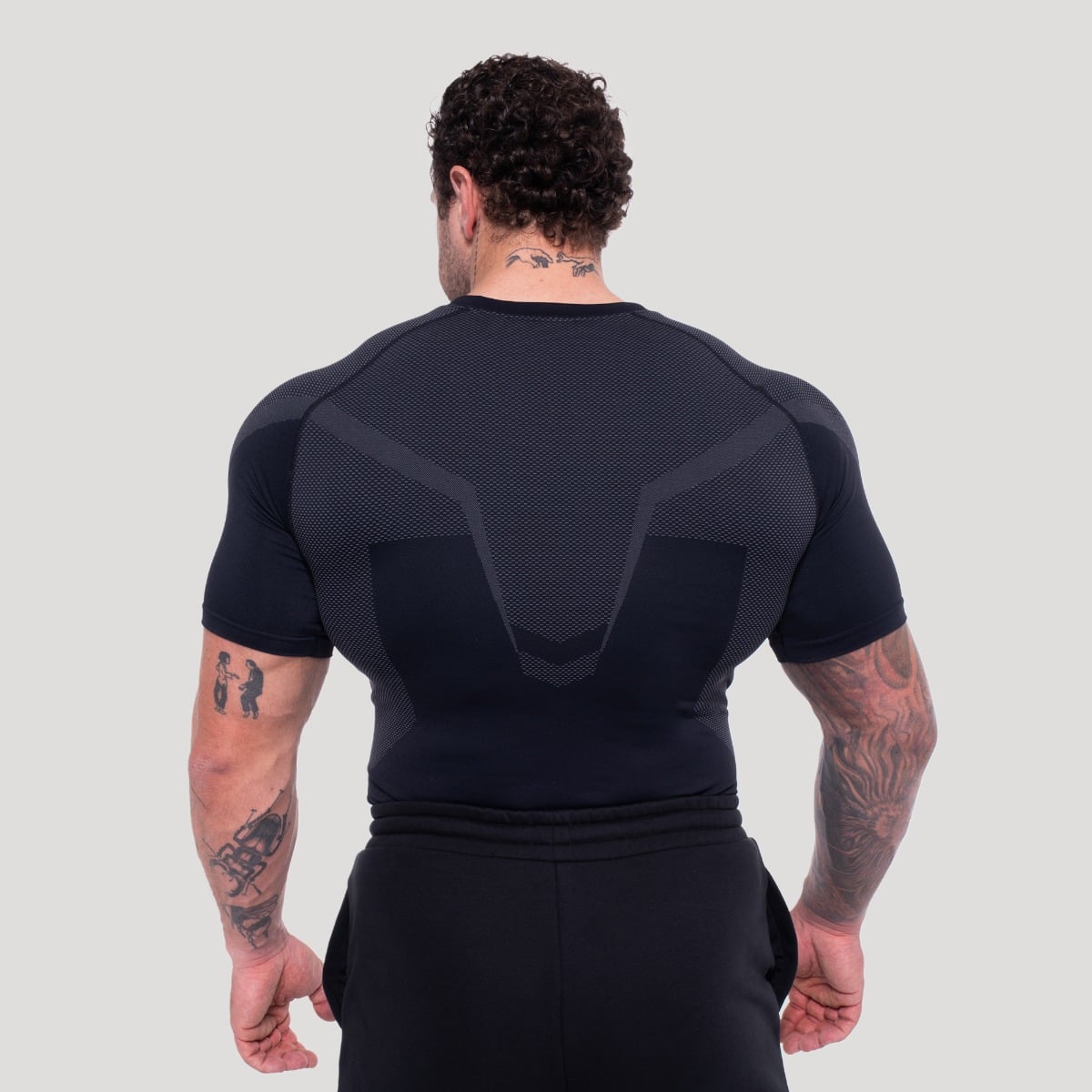 Bezešvé tričko OG1 Black/Grey - GymBeam