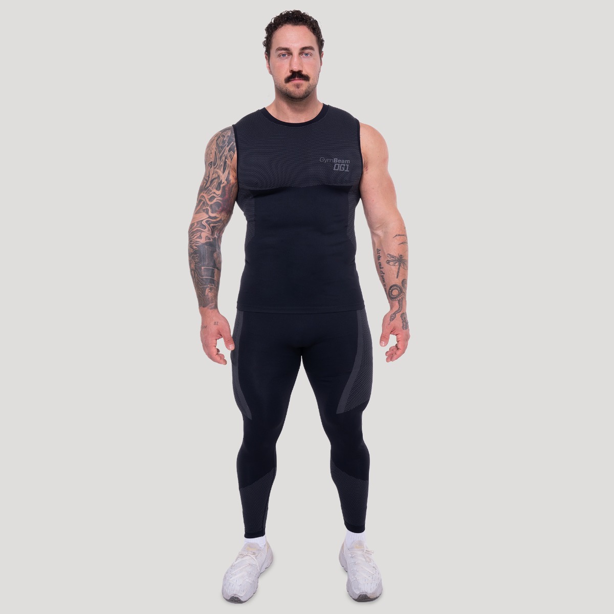 GymBeam Bezešvé tílko OG1 Black/Grey - Velikost: S | Barva: čierna | Hmotnost: 0,1673 kg | Balení: 110 · záber 6