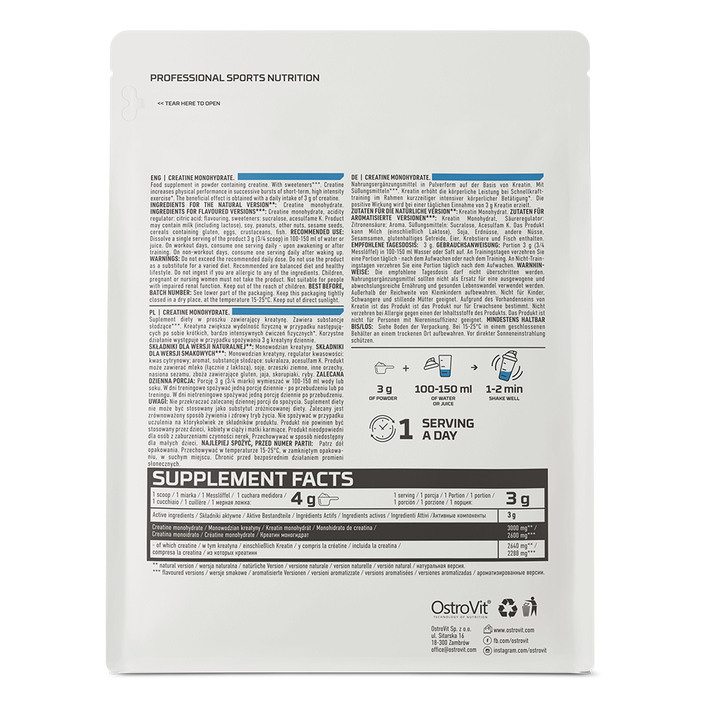 Pure Kreatin Monohydrát - OstroVit  500 g