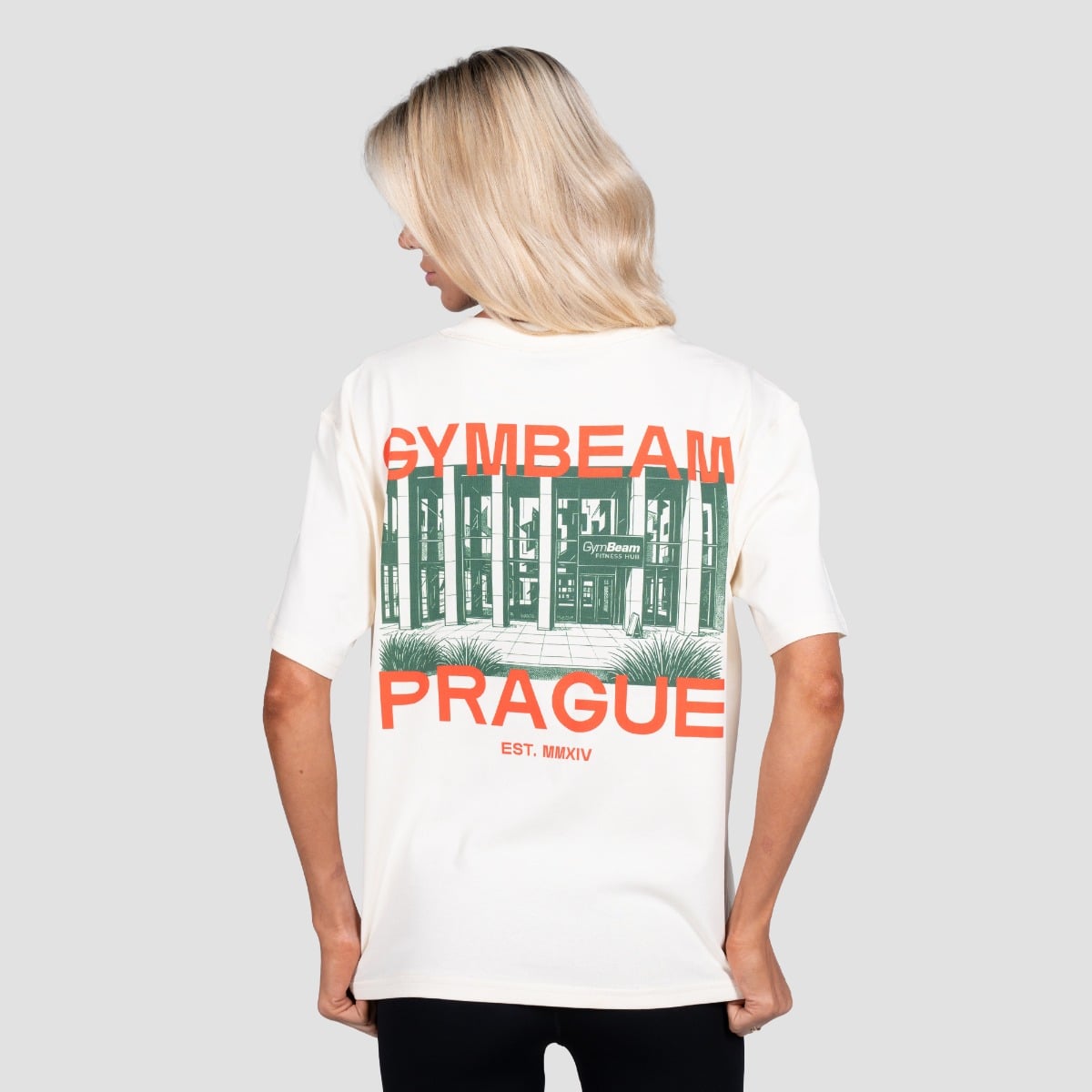 GymBeam Tričko Prague Cream (obrázek 7)