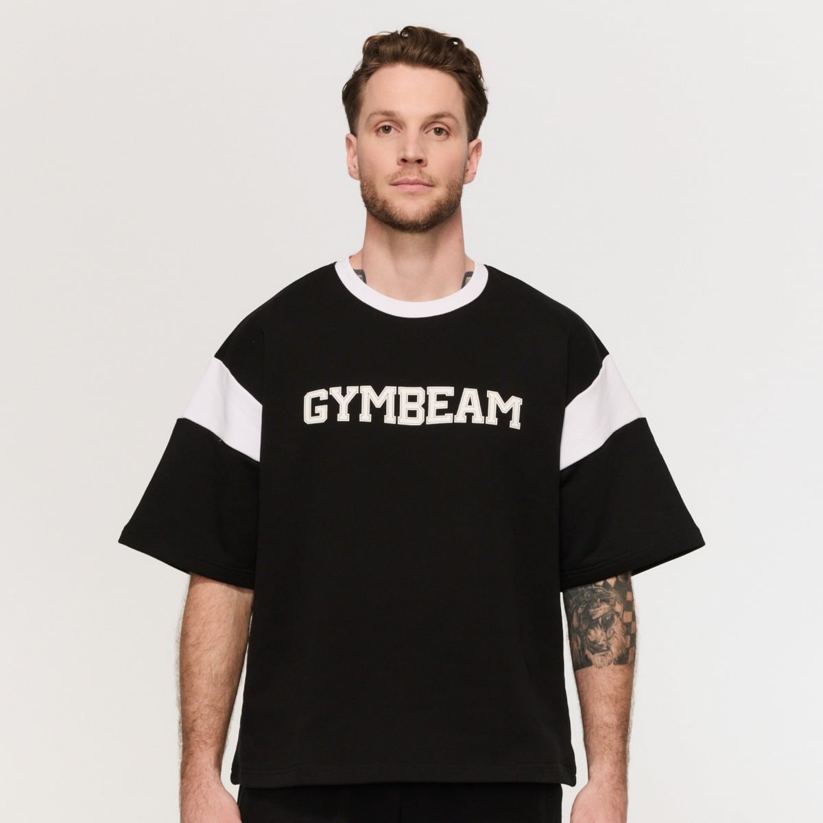 Tričko Premium Heavyweight Varsity Black  - GymBeam