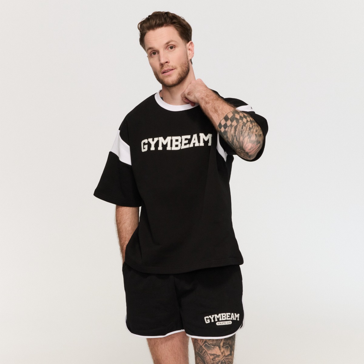 GymBeam Tričko Premium Heavyweight Varsity Black (obrázek 7)
